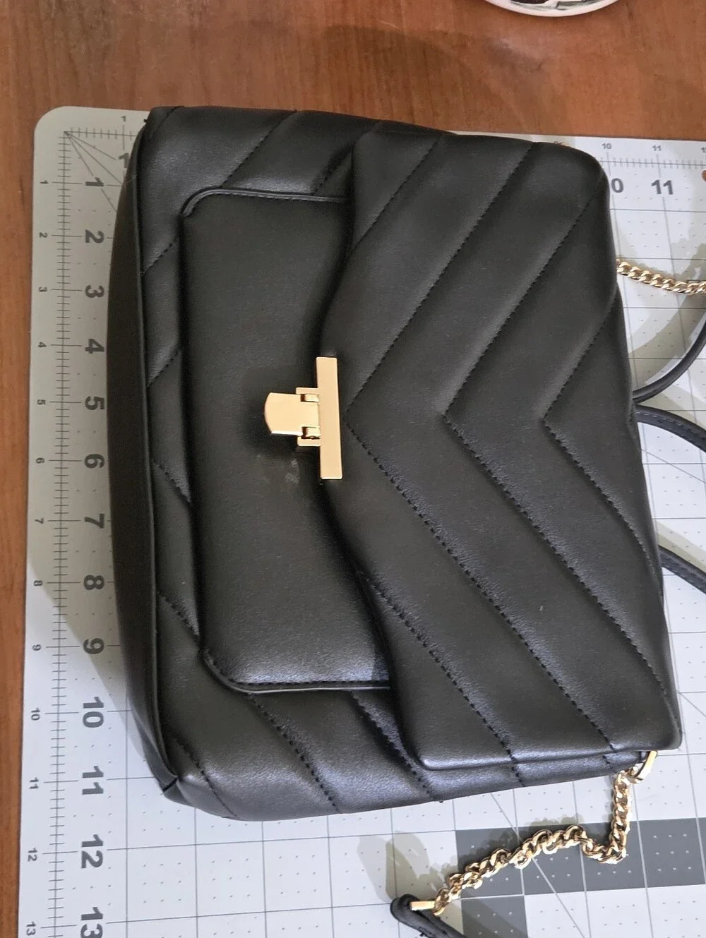 A New Day Black Quilted Chain-Accent Shoulder Bag